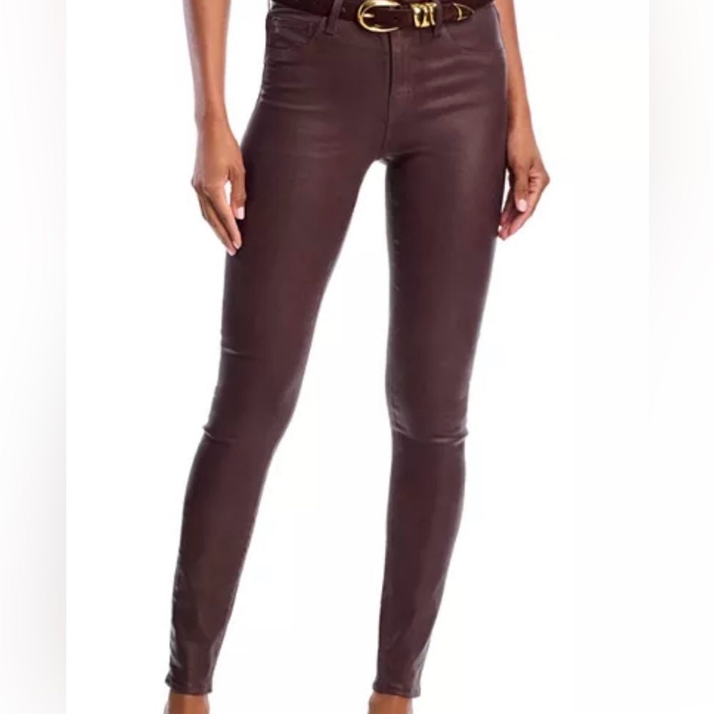 L'AGENCE Marguerite Skinny Coated Jeans size 28, Chocolate Brown